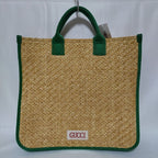 Gucci Children's Glider Straw Green Tote — view 2