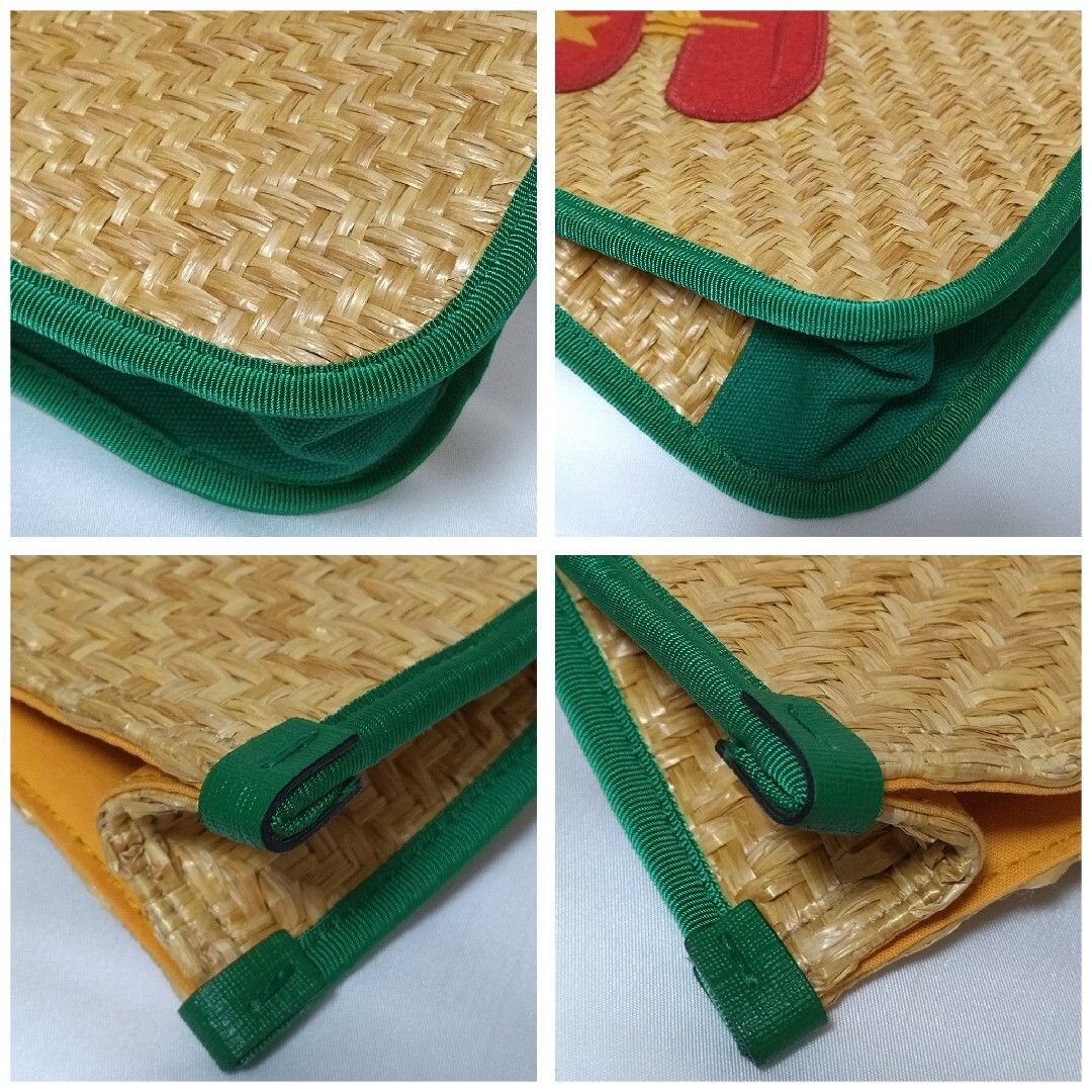 Gucci Children's Glider Straw Green Tote — view 5