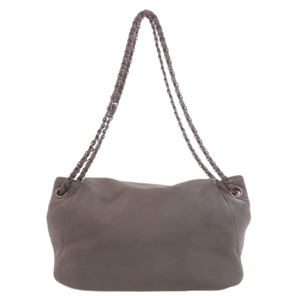Chanel Chain Shoulder CC Logo Bag Lambskin Dark Gray — view 2