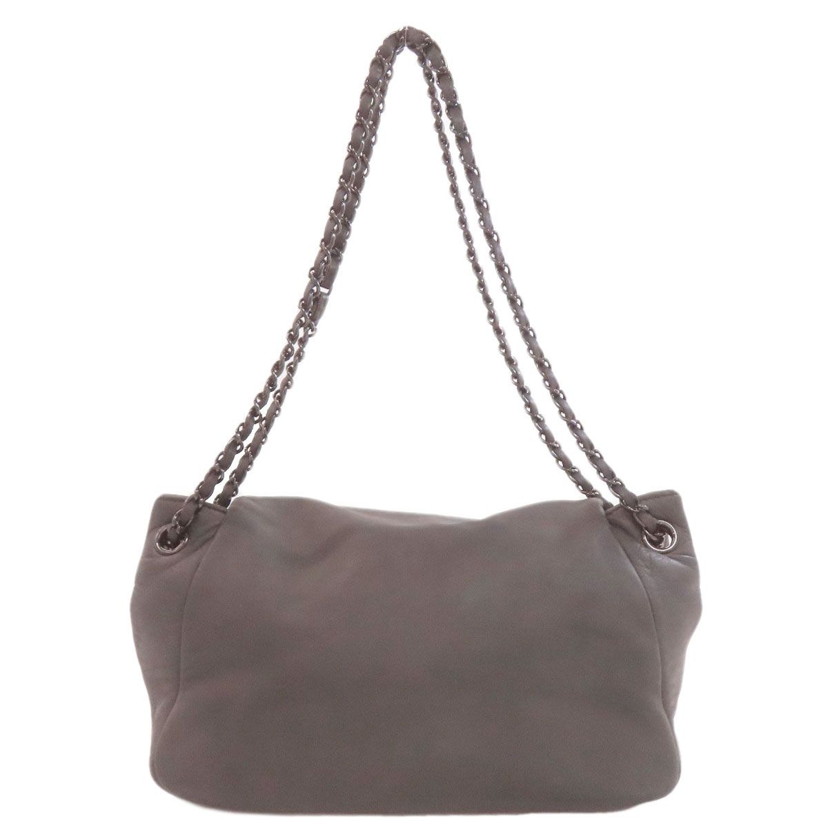 Chanel Chain Shoulder CC Logo Bag Lambskin Dark Gray — view 2