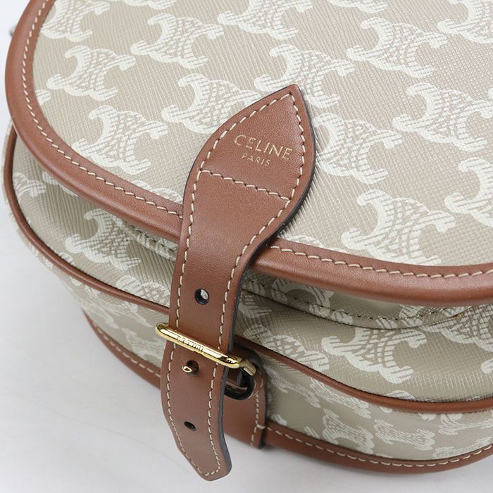 Celine Midi Amforco Triomphe Canvas Crossbody Shoulder Bag Leather — view 4