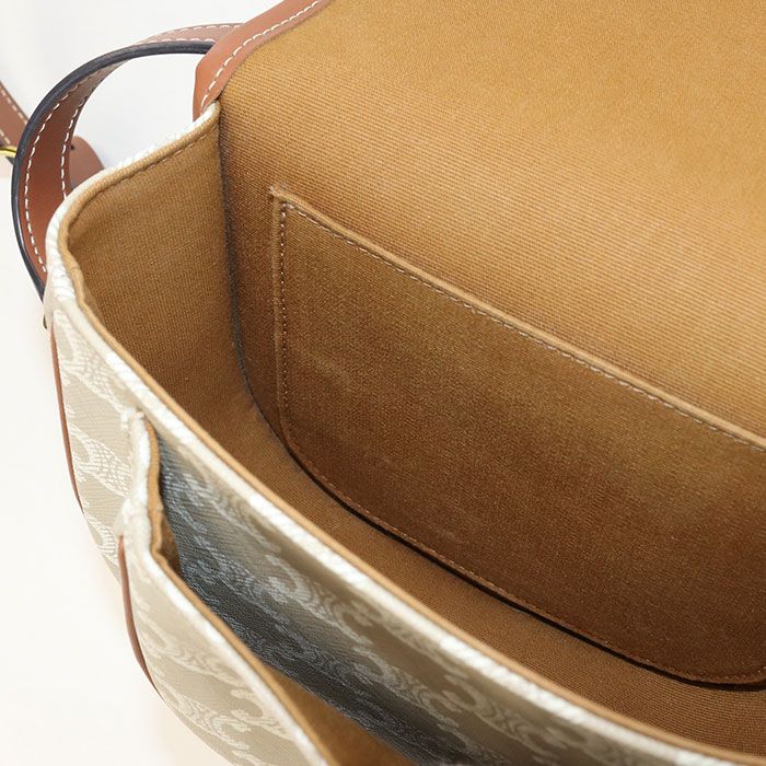 Celine Midi Amforco Triomphe Canvas Crossbody Shoulder Bag Leather — view 5