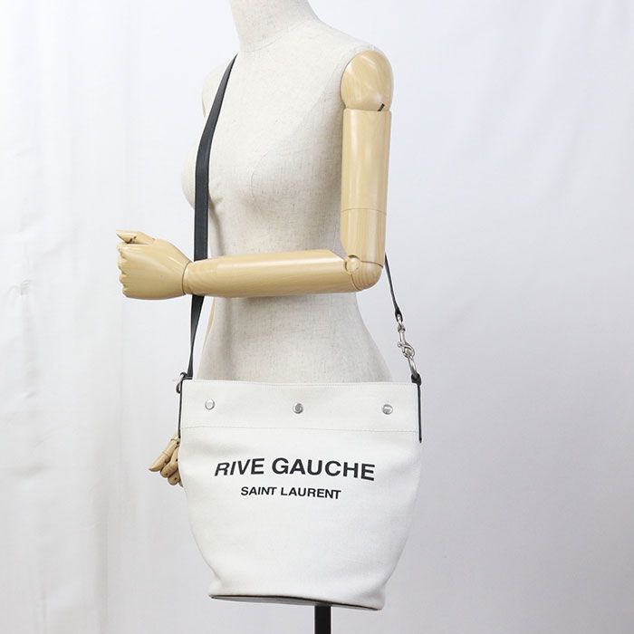 Saint Laurent Bucket Bag 2-Way Rive Gauche Faaaz Canvas — view 8