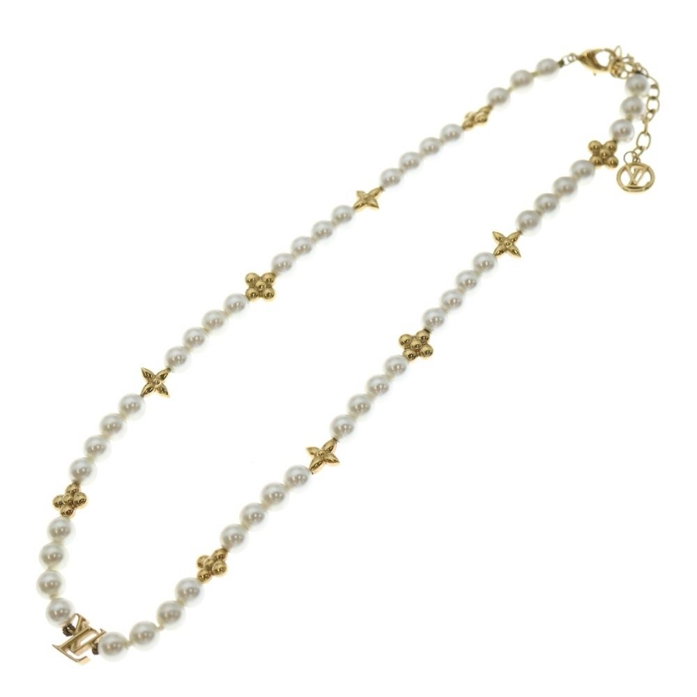 Louis Vuitton My LV Pearl Necklace White Gold — view 2