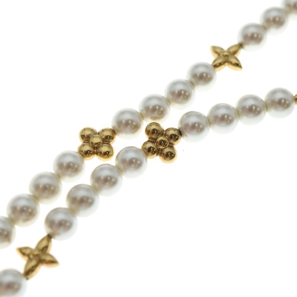 Louis Vuitton My LV Pearl Necklace White Gold — view 5