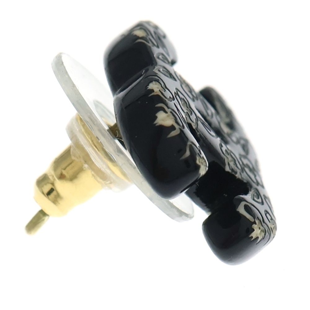 Chanel Camellia Flower Earrings CC Logo — view 2