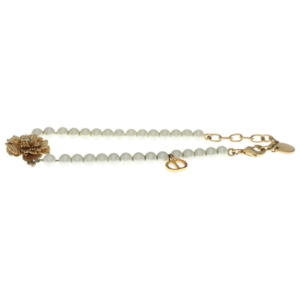 Dior Faux Pearl Flower Bracelet Gold — view 4