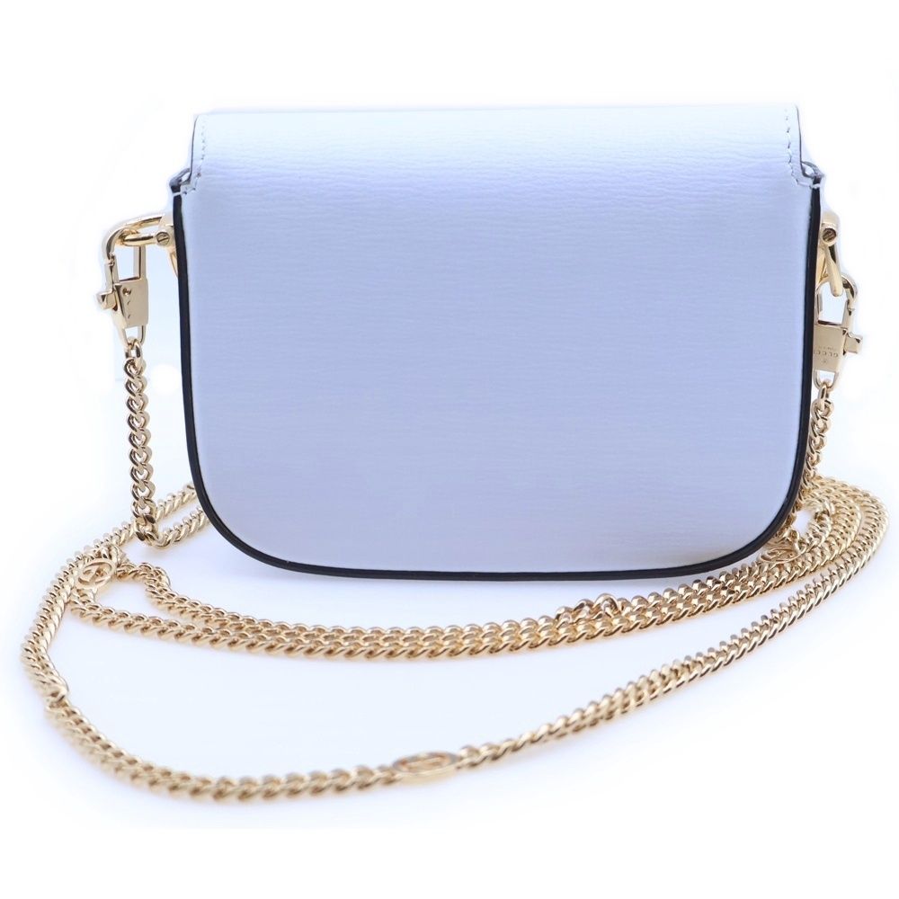 Gucci Horsebit Super Mini Leather Chain Shoulder Bag Blue — view 2