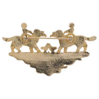 Hermes Cloisonne Dog and Girl Brooch Gold — view 2