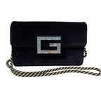 Gucci Shoulder Bag 2-Way Clutch Broadway Black Velvet Bag with Square — view 2