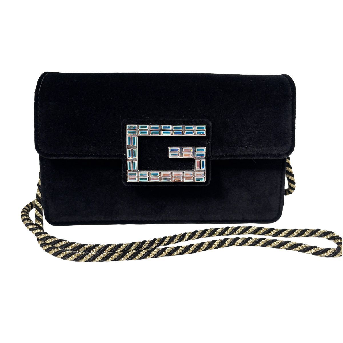 Gucci Shoulder Bag 2-Way Clutch Broadway Black Velvet Bag with Square — view 2