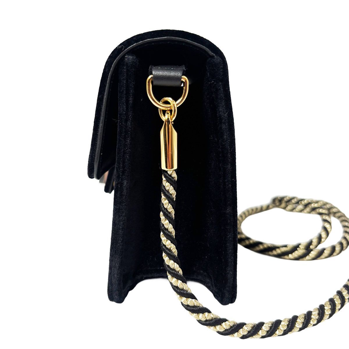 Gucci Shoulder Bag 2-Way Clutch Broadway Black Velvet Bag with Square — view 5