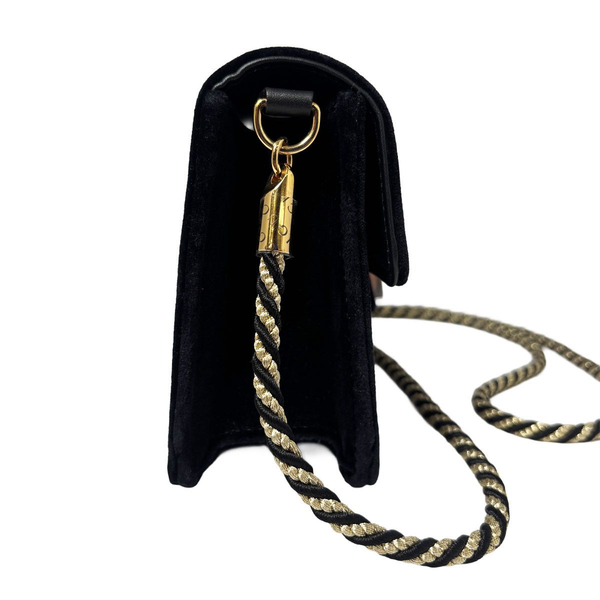 Gucci Shoulder Bag 2-Way Clutch Broadway Black Velvet Bag with Square — view 6