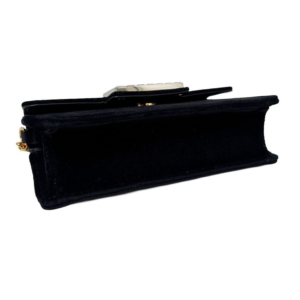 Gucci Shoulder Bag 2-Way Clutch Broadway Black Velvet Bag with Square — view 8
