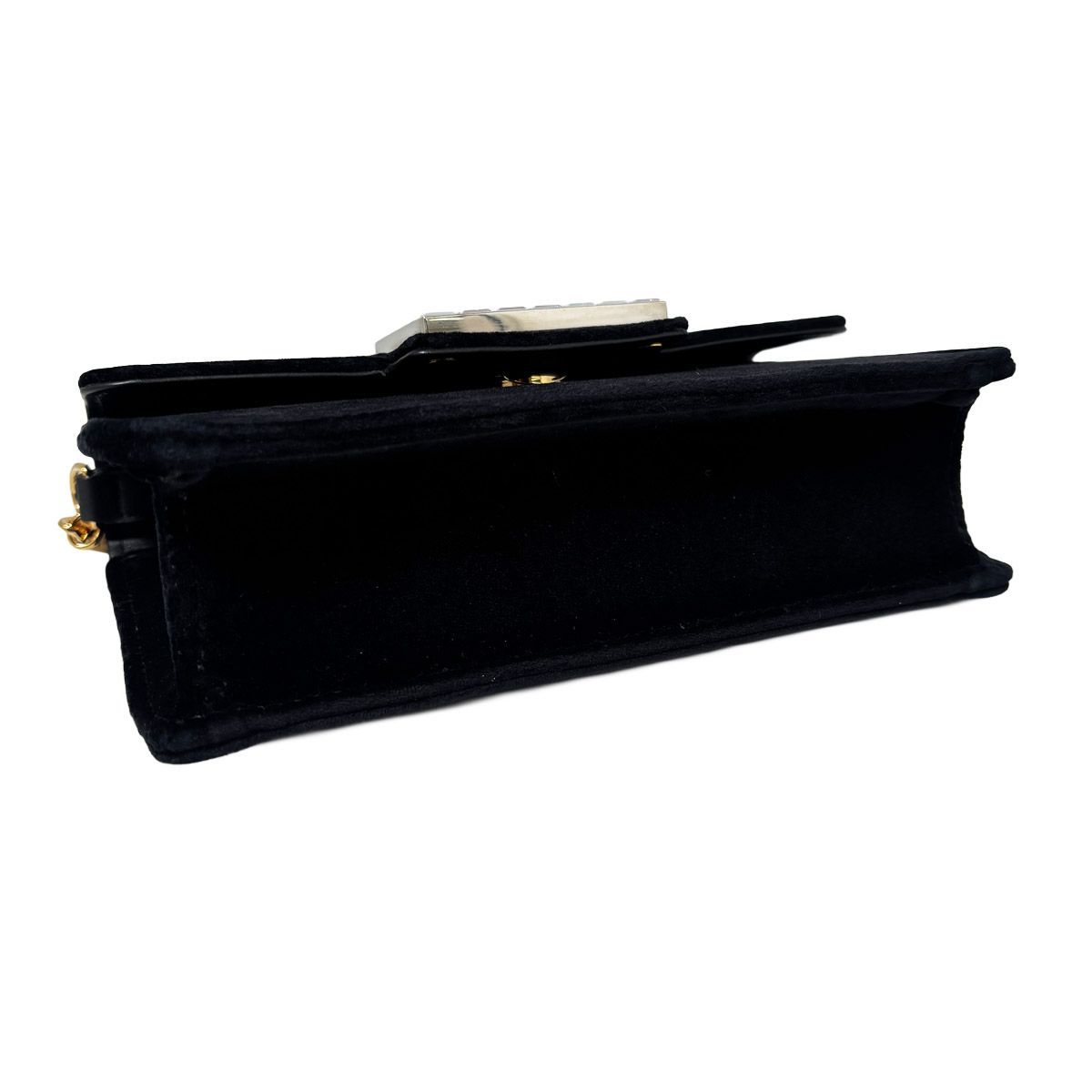 Gucci Shoulder Bag 2-Way Clutch Broadway Black Velvet Bag with Square — view 8