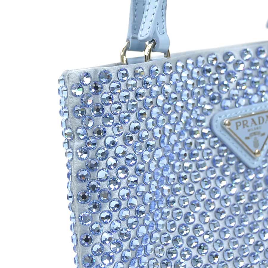 Prada Handbag Satin Blue Light — view 6