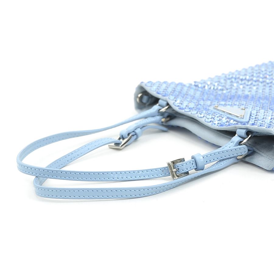 Prada Handbag Satin Blue Light — view 8