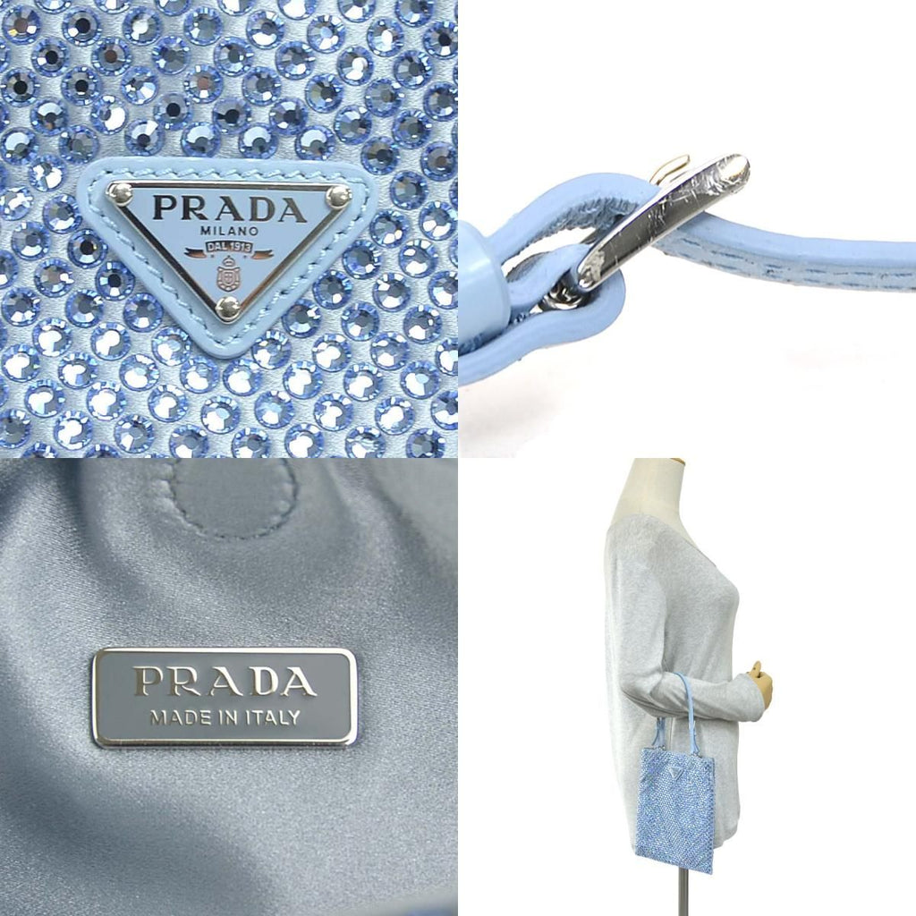 Prada Handbag Satin Blue Light — view 9