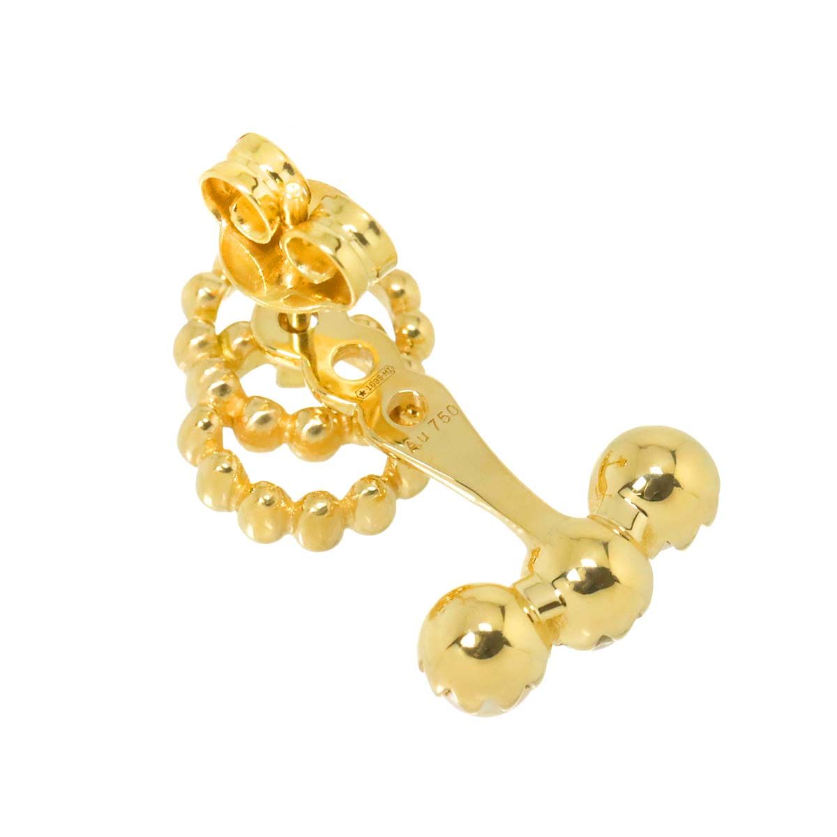 Gucci GG Running Logo Baby Pearl Earrings 18K YG Yellow Gold — view 4