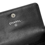 Chanel Card Case Business Holder Caviar Leather Black Silver Coco — view 6