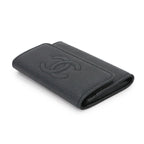 Chanel Card Case Business Holder Caviar Leather Black Silver Coco — view 4