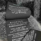 Saint Laurent Paris Logo Fringe Scarf Wool Mohair Alpaca Black Gray — view 9