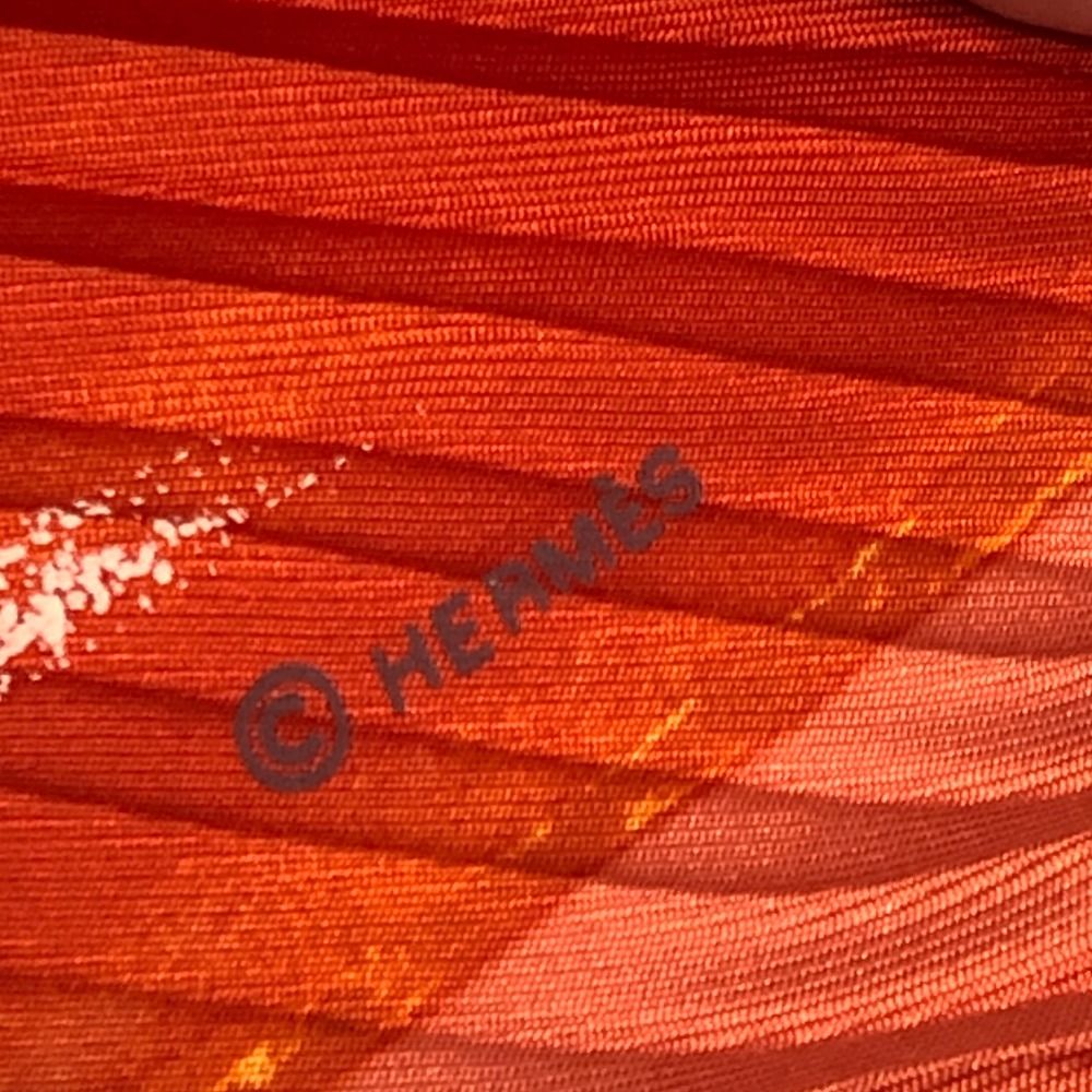 Hermes Scarf Smiles in Third Millenary Silk Orange — view 4