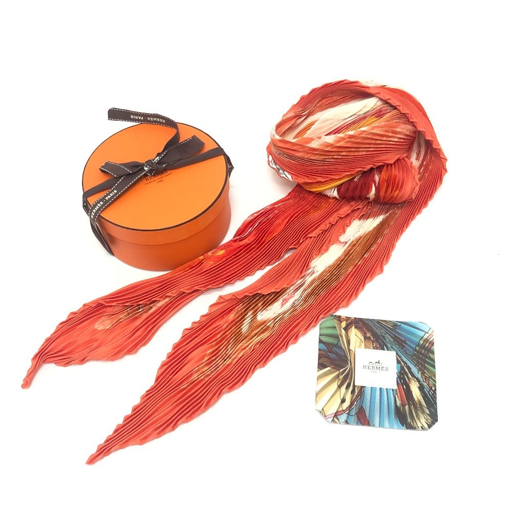 Hermes Scarf Smiles in Third Millenary Silk Orange — view 8