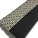 Fendi Scarf Zucca Pattern Wool Black Beige — view 2