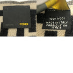 Fendi Scarf Zucca Pattern Wool Black Beige — view 9
