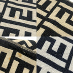 Fendi Scarf Zucca Pattern Wool Black Beige — view 6