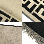 Fendi Scarf Zucca Pattern Wool Black Beige — view 8