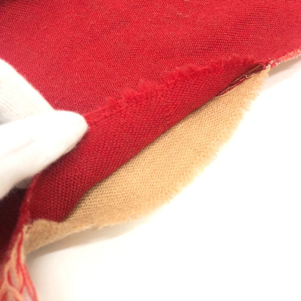 Fendi Scarf Zucca Pattern Wool Red Brown — view 4