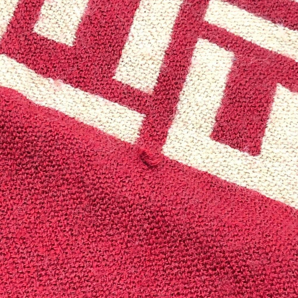 Fendi Scarf Zucca Pattern Wool Red Brown — view 5