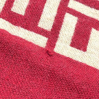 Fendi Scarf Zucca Pattern Wool Red Brown — view 5