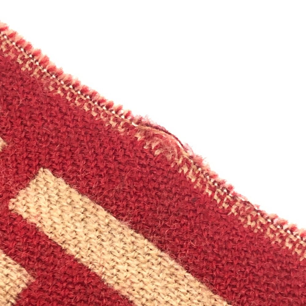 Fendi Scarf Zucca Pattern Wool Red Brown — view 6