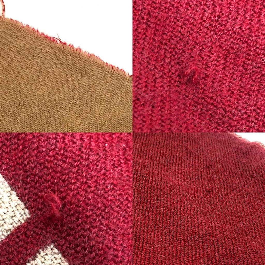 Fendi Scarf Zucca Pattern Wool Red Brown — view 8
