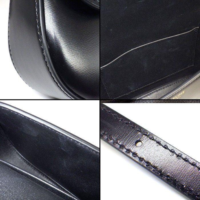 Celine Handbag Teen Lora Black Shiny Calfskin Lambskin — view 8