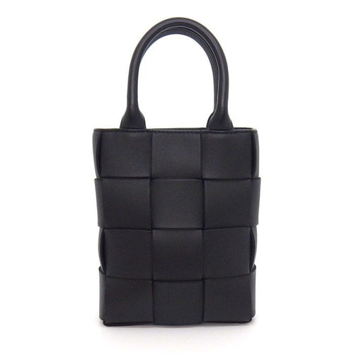 Bottega Veneta Shoulder Bag Cassette Mini Tote Black Lambskin Gold — view 2