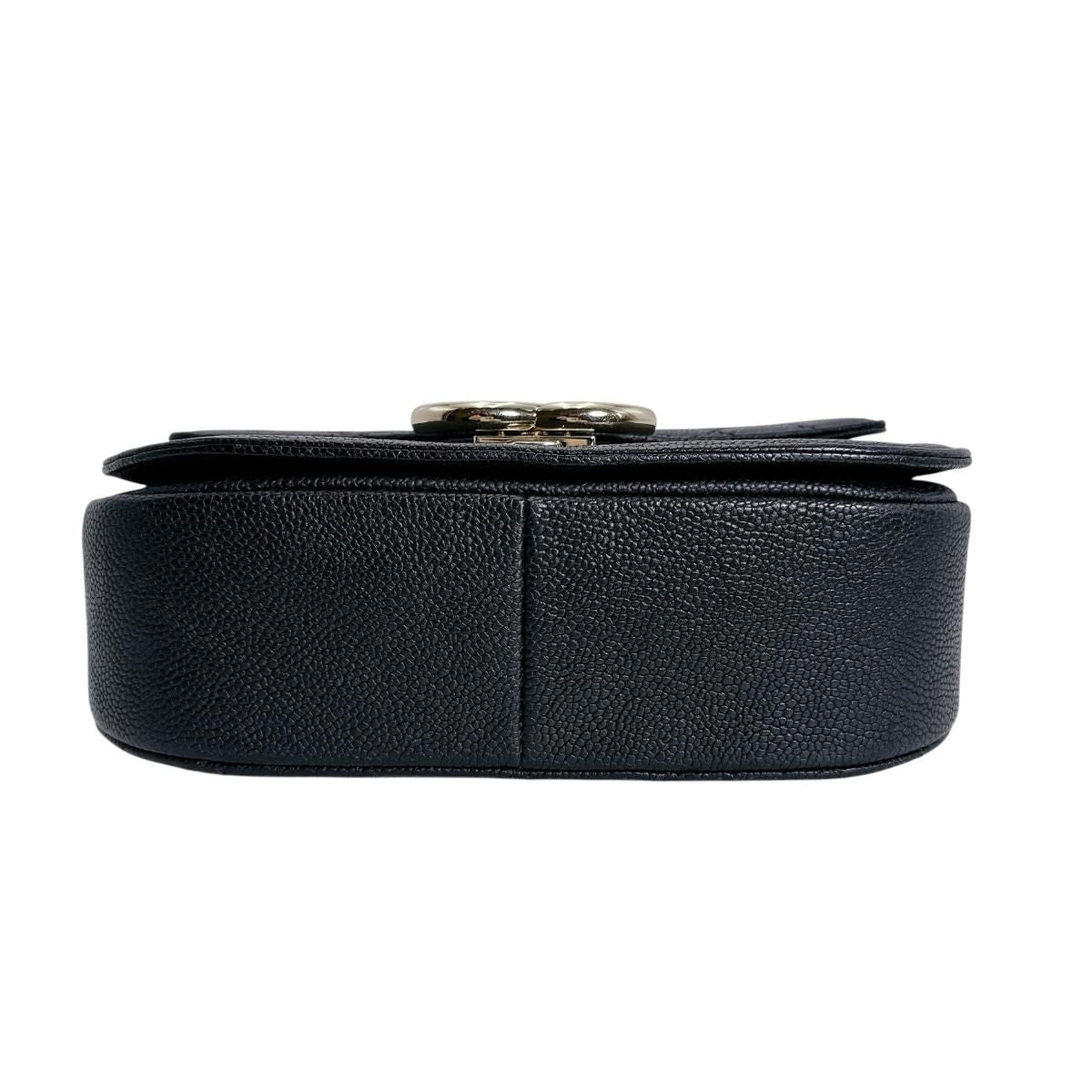Chanel Caviar Leather Chain Shoulder Bag CC Logo Black — view 4