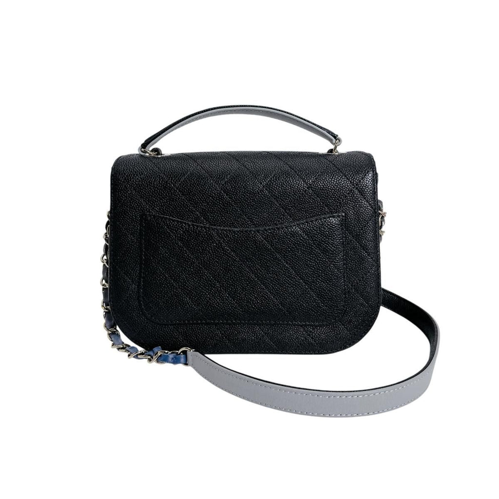Chanel Caviar Leather Chain Shoulder Bag CC Logo Black — view 2