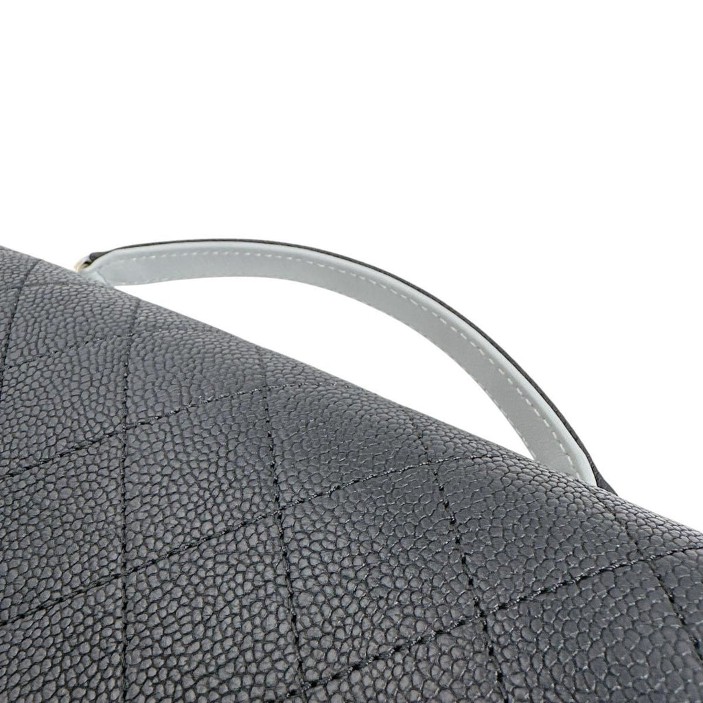 Chanel Caviar Leather Chain Shoulder Bag CC Logo Black — view 9