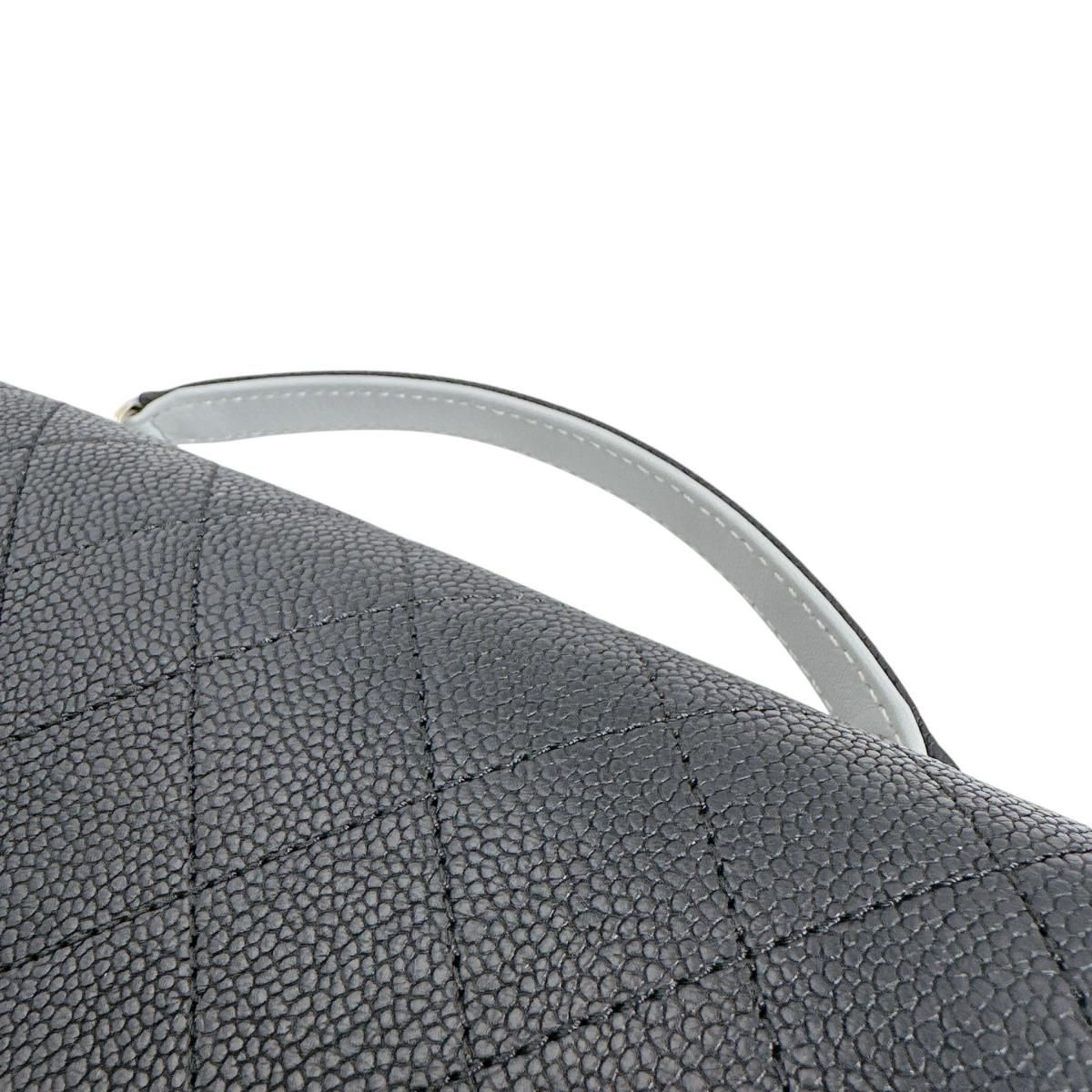 Chanel Caviar Leather Chain Shoulder Bag CC Logo Black — view 9
