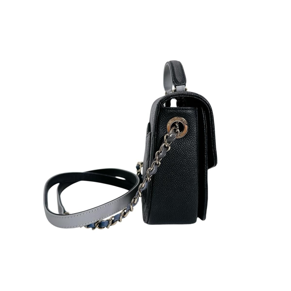 Chanel Caviar Leather Chain Shoulder Bag CC Logo Black — view 3