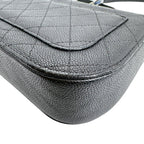 Chanel Caviar Leather Chain Shoulder Bag CC Logo Black — view 7