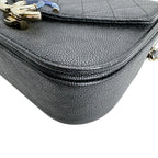 Chanel Caviar Leather Chain Shoulder Bag CC Logo Black — view 5