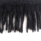 Loewe Mohair Wool Blend Leather Fringe Scarf with Anagram Patch — view 4