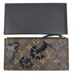 Louis Vuitton Chain Wallet Shoulder Bag Monogram Blossom Pochette Felicity Brown Black — view 7