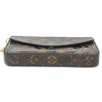 Louis Vuitton Chain Wallet Shoulder Bag Monogram Blossom Pochette Felicity Brown Black — view 4