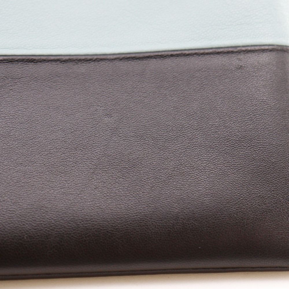 Celine Clutch Bicolor Calf Light Blue Black Pouch — view 7
